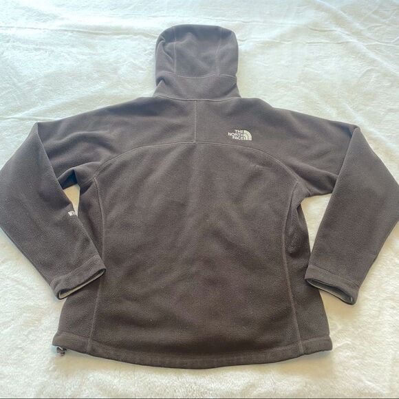 The North Face Brown Hooded Fleece Windwall Jacket Size Small - Picture 2 of 14